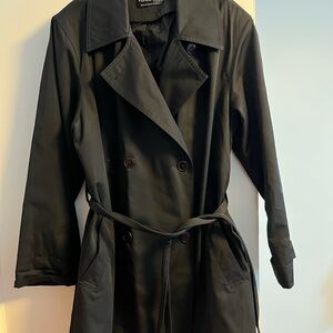 Classic Black Double-Breasted Trench Coat